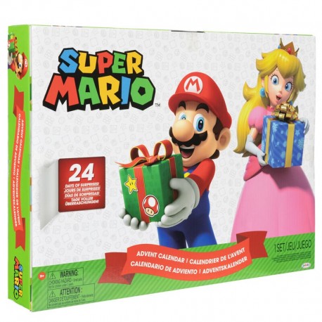 Calendario de Adviento Super Mario Bros con 24 sorpresas y personajes en la portada