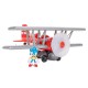 Figura biplano Tornado Sonic 6cm vermelho e cinza