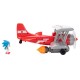 Figura biplano Tornado Sonic 6cm vermelho e cinza