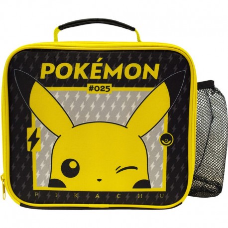 Bolsa térmica para lanche Pikachu Pokemon em amarelo e preto