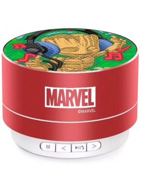 Alto-falante portátil vermelho Groot Marvel com design compacto