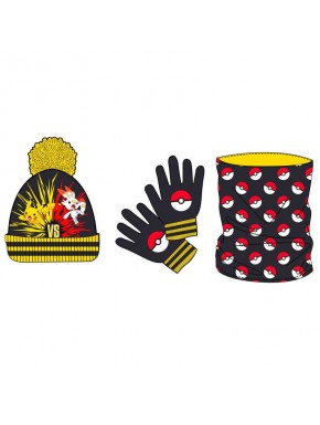 Set d'hiver Pokémon avec bonnet, cache-cou et gants