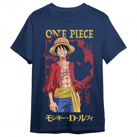 T-shirt bleu de Monkey D. Luffy de One Piece