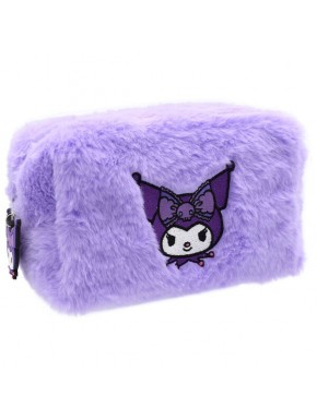 Neceser de peluche morado con diseño de Kuromi de Hello Kitty