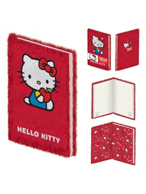 Cuaderno de peluche Hello Kitty rojo A5