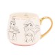 Caneca de porcelana Disney com princesas e detalhes dourados.