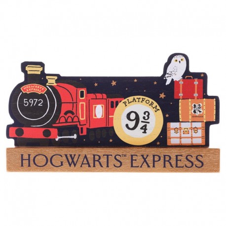 Placa de prateleira Hogwarts Express Harry Potter com plataforma 9 3/4