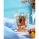 Caneca de vidro Moana com flores secas da Disney