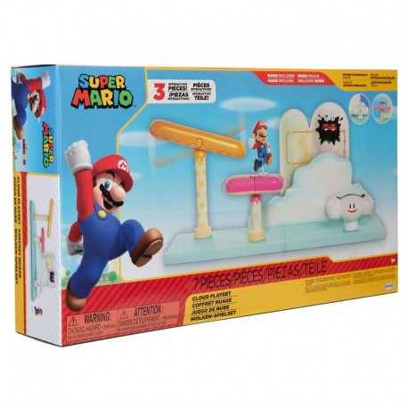 Playset Nube Super Mario con figura de Mario y accesorios