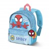 Mochila Infantil Marvel Spiderman Thwip Azul com Chaveiro