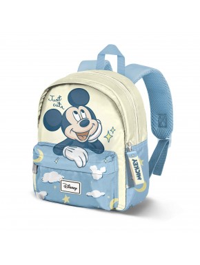 Mochila infantil Disney Mickey Mouse amarela com chaveiro decorativo