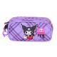 Estojo Hello Kitty Kuromi malva com três compartimentos
