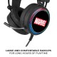 Headset gaming Marvel com microfone flexível e luzes LED