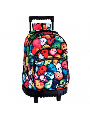 Trolley con diseño de calaveras multicolor de Perona