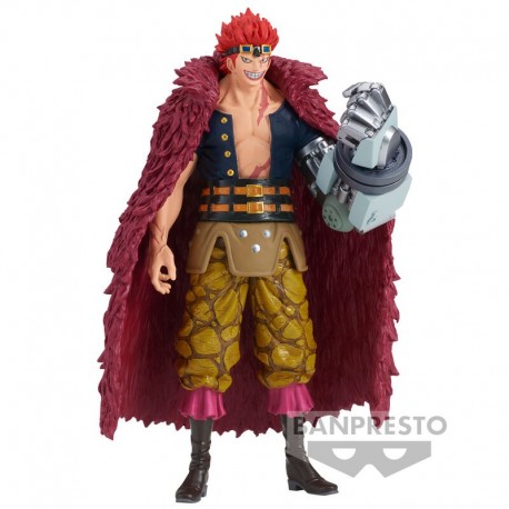 Figurine de Eustass Kid de One Piece 17 cm avec cape rouge et bras mécanique