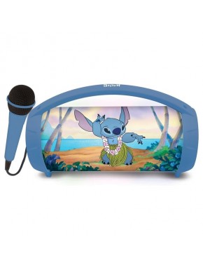 Altavoz Bluetooth azul de Stitch con micrófono