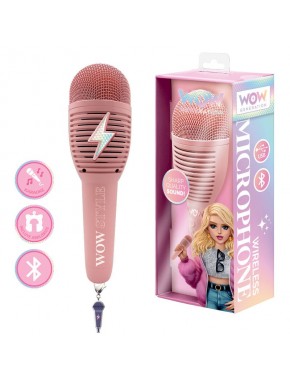 Microfone rosa Bluetooth com gravador WOW Generation