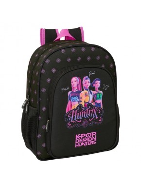Sac à dos noir Kpop Demon Hunters avec détails roses