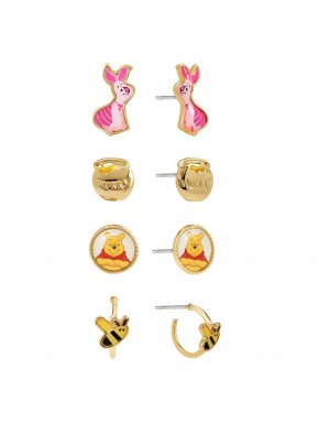 Set de 4 pendientes Disney Winnie the Pooh de Peers Hardy
