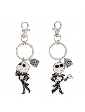 Porte-clés argentés Jack Skellington avec pendentifs BFF