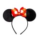 Serre-tête Minnie Disney avec oreilles noires et nœud rouge