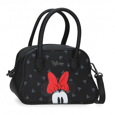 Bolsa preta Disney Minnie com laço vermelho