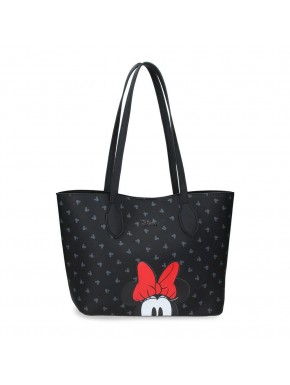 Bolso tote negro Minnie Disney con lazo rojo