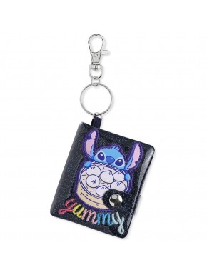 Llavero bloc de notas con diseño de Stitch y purpurina azul
