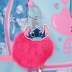 Mochila azul de Stitch Disney con llavero de pompón rosa