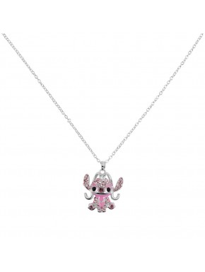 Collier Disney Angel Stitch avec pierres roses