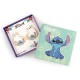 Brincos em forma de coração com personagem Stitch