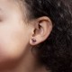Boucles d'oreilles Minnie Disney en laiton plaqué argent avec nœud rouge