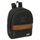 Mochila preta One Piece com caveira e chapéu de palha
