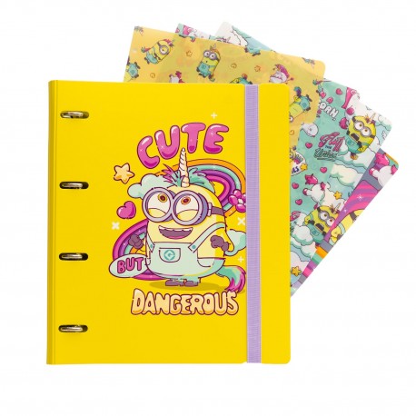 Carpeta amarilla de Minions con diseño 'Cute but Dangerous'