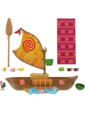 Canoa Moana Disney com Figura Heihei e Acessórios