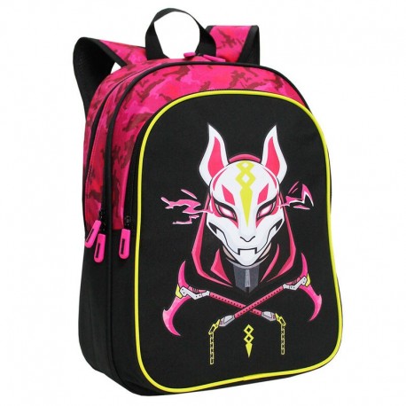 Sac à dos rose et noir Fortnite avec image de Drift