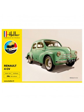 Maquette Renault 4 CV 1/24 par Heller avec détails de peinture