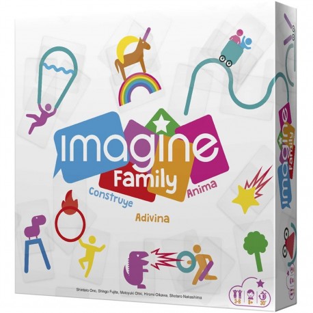 Boîte de jeu de société Imagine Family avec cartes d'icônes