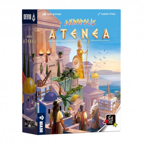 Caja del juego de mesa Akropolis Expansión Atenea