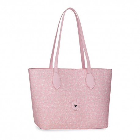 Sac fourre-tout rose avec motif Mickey Mouse