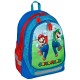Mochila azul e vermelha Super Mario Bros com Mario e Luigi