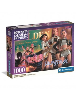Caja y diseño del puzzle KPOP Demon Hunters de Clementoni