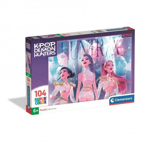 Caixa do quebra-cabeça Kpop Demon Hunters Clementoni de 104 peças