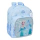 Mochila azul Frozen Disney com imagem da Elsa