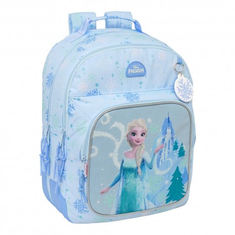 Mochila azul Frozen Disney com imagem da Elsa
