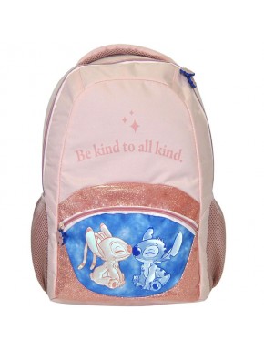 Mochila rosa de Stitch Disney con mensaje inspirador