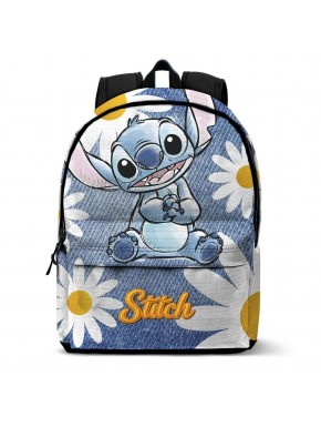 Mochila Disney Stitch azul con margaritas
