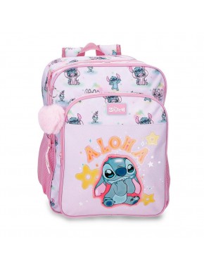 Mochila rosa Stitch Disney con diseño 'Aloha'