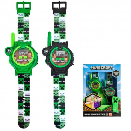 Reloj walkie talkie verde y negro de Minecraft para niños
