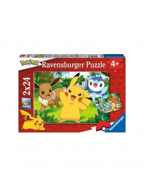 Caja de puzzle Pokémon Ravensburger con personajes Pikachu y Eevee